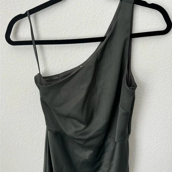 BHLDN Dylan One-Shoulder Satin Side-Slit Gown - Picture 9 of 11